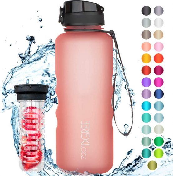 720°DGREE Water Bottle “uberBottle“ - 1.5L - With Fruit-Infuser, BPA-Free Tritan, Leakproof, Reusable Drinking Bottle - Sports Bottle for Gym, Running, Fitness, Hiking, Travel, School, Office, Cycling