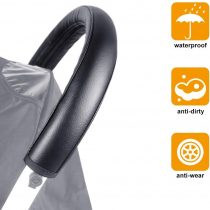 FAVENGO Baby Pushchair Handle Covers PU Leather Stroller Armrest Baby Stroller Handle Protector Waterproof Baby Buggy Armrest Handle Stroller Armrest with Zip, Anti-Dirty, Anti-wear, Anti-Breakage