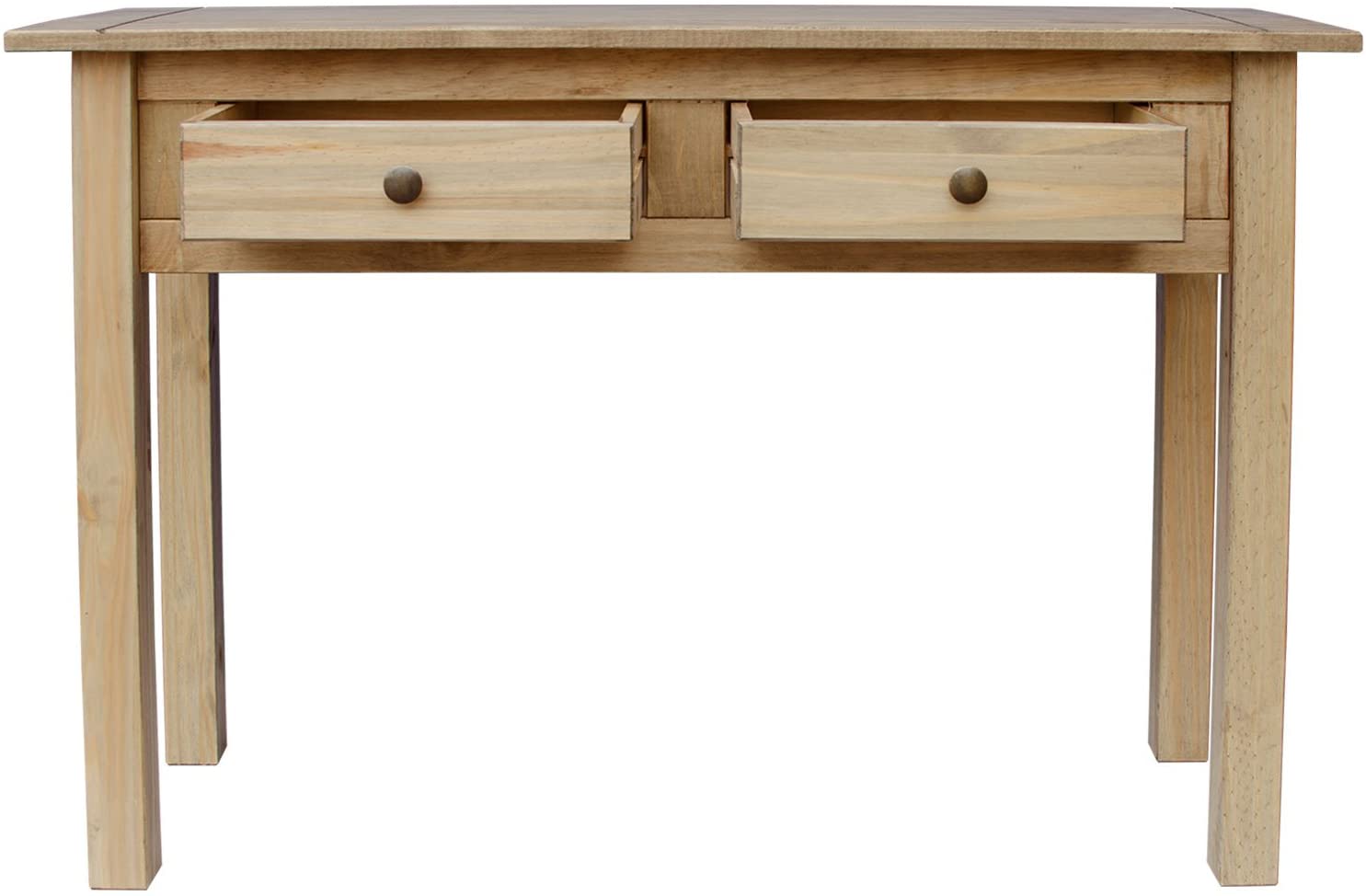 Vida Designs Panama Console Table 2 Drawer, Living Room Furniture, Natural Oak, Wax Finish, Brown, 72.5 x 110 x 40 cm - Image 3