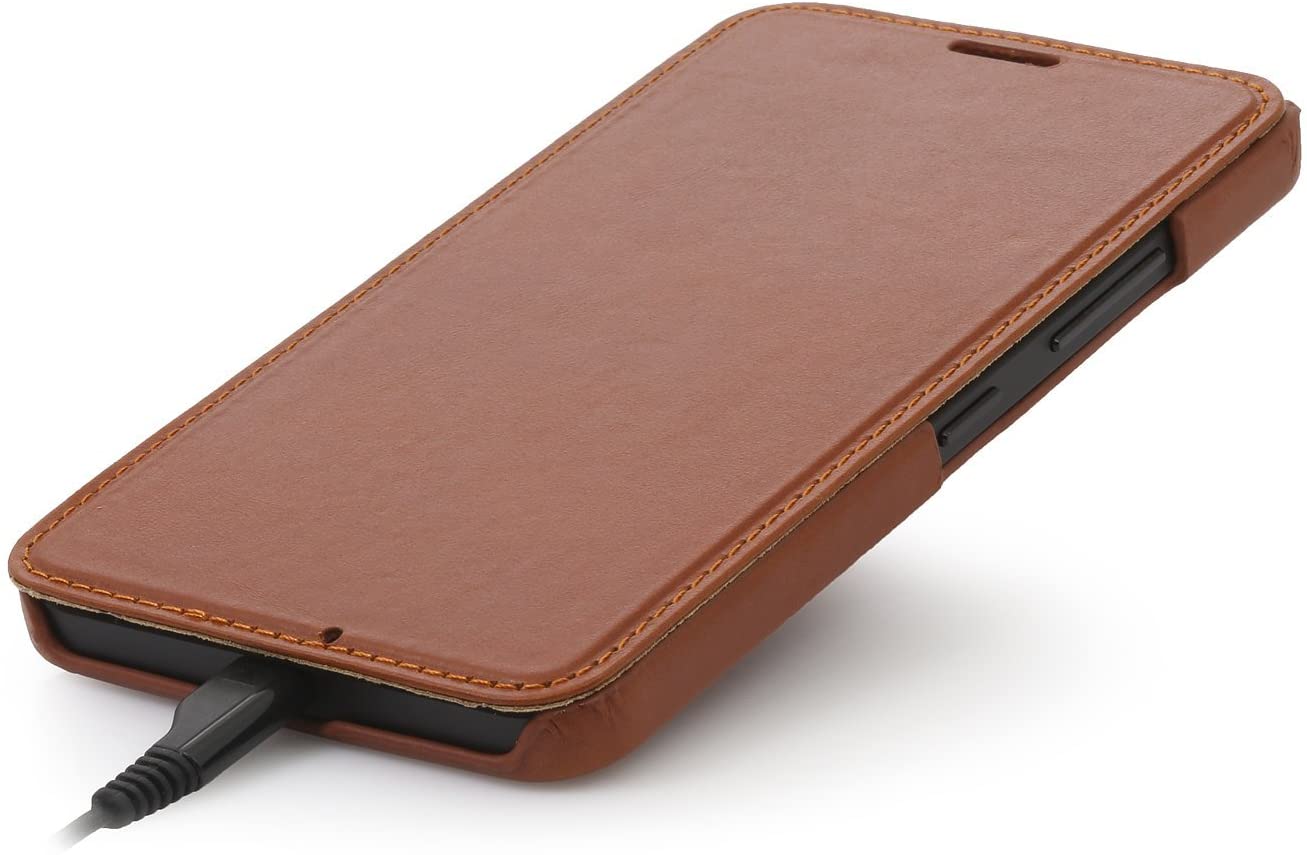 StilGut® Book Type, Leather Case for Microsoft Lumia 640 XL / 640 XL Dual SIM, Cognac Brown - Image 3