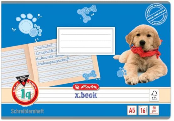 Herlitz 1957737 Notepads A5 16 Sheets Line Style 1q (Lined) Pack of 10 with Motif Assorted Colours