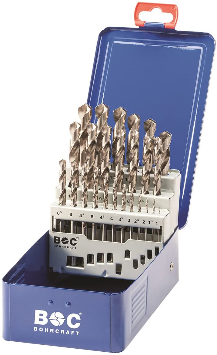Bohrcraft Twist Drill Bit Set HSS-G in Industry Box MG13/Diameter 1 - 13 x 0.5 mm/25 Sheets/1120 13 10025