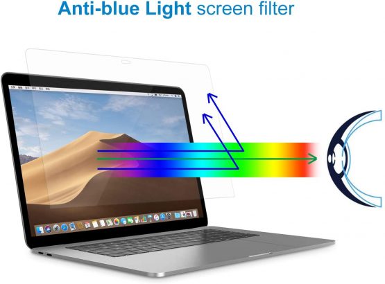 MOSISO 2 Pack 13 inch Laptop Screen Protector Matte Blue Light Blocking Anti-UV Eye Protection Filter Film Compatible with MacBook Air 13 Retina 2021-2018 / Pro 13 USB-C 2021-2016 - Image 2