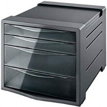 Esselte 4 Drawer Cabinet, Organiser, Intego Range, Transparent, Translucent Smoked Grey