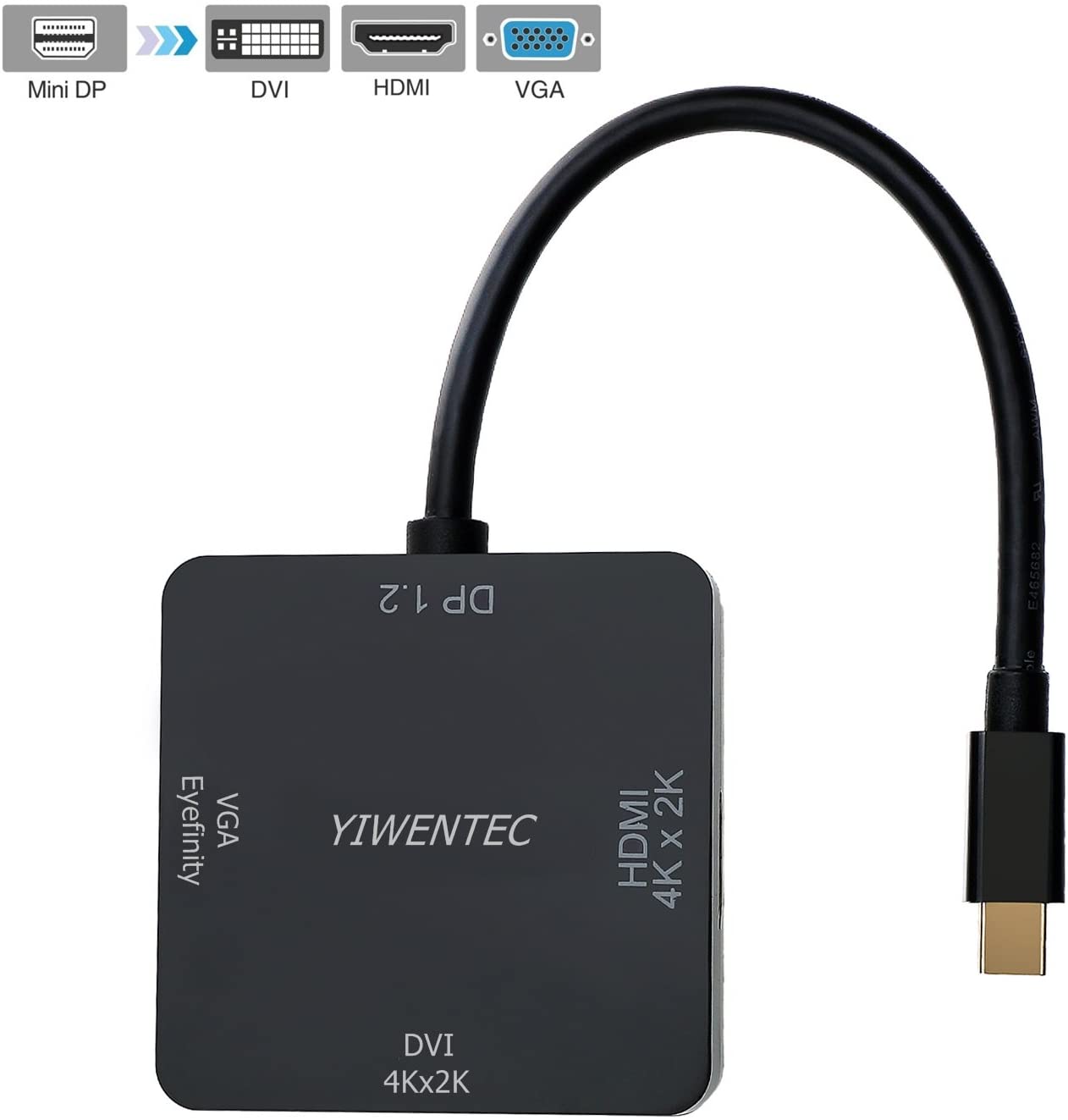 YIWENTEC Thunderbolt Mini Displayport adapter 1.2 Version HDMI 4Kx2K to HDMI VGA DVI TV HDTV
