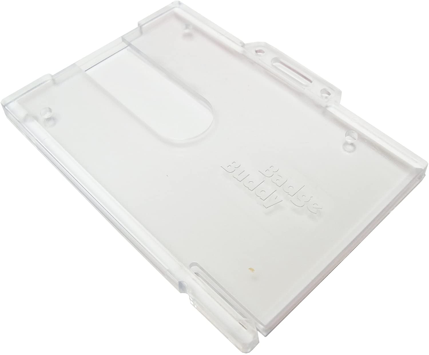 Customcard ltd® Badge Buddy ID Identity Badge Holder Pack of 10, transparent, horizontal x 10