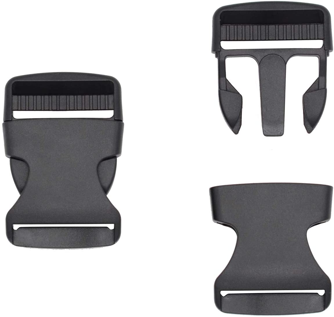 RETON 38mm Wide 10 Yards Black Nylon Webbing Strap + 15 PCS Adjustable Buckles Plastic Side Release Buckles for Repairing Backpack Pet Collar Making DIY Luggage Strap and Outdoor Supplies - Image 3