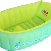 YAAVAAW Inflatable Baby Bathtub,Infant Shower Tub Anti-Slip Shower Basin,Toddler Bathing Seat Mini Swimming Pool Foldable Travel Bath Tub Shower Basin with Soft Cushion Central Seat(for 0-3 Years)