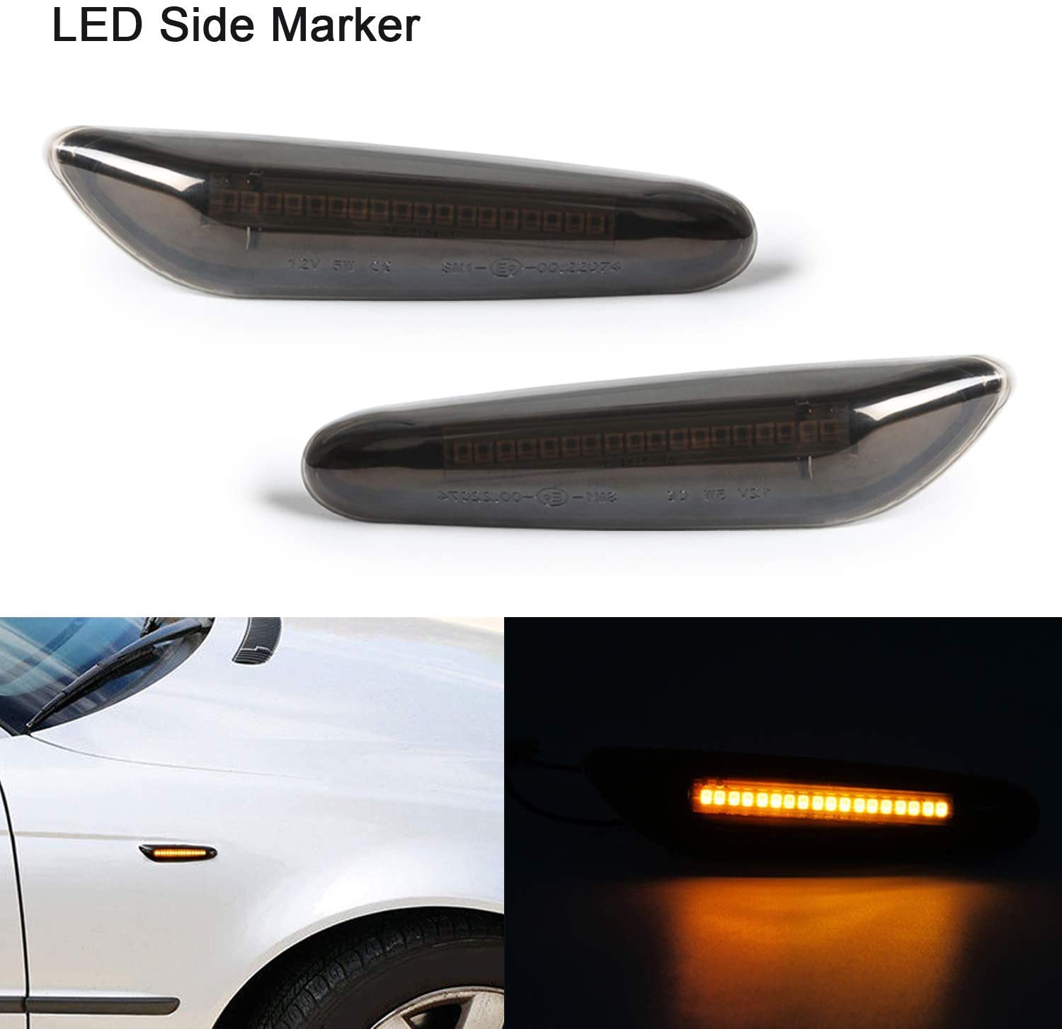 Smokey Side Indicator, Clear Glass, Compatible for BMW 1 Series E81 E82 E87 E88, 3 Series E90 E91 E92 E93 E46, 5 Series E60 E61, X1 X3 - Image 3