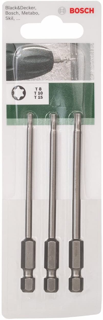 Bosch 2609255971 89mm Torx Screwdriver Bit Set including Standard Quality (3 Pieces), Variety Pack - Image 2