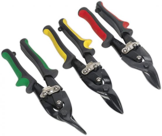 Sealey AK6907 Aviation Tin Snip Set, 250mm x 316mm x 265mm, Pack of 3 - Image 2