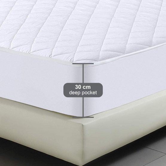 Utopia Bedding Quilted Fitted Mattress Pad - Mattress Cover Stretches up to 30 CM Deep - Not Waterproof - (90 x 200 + 30 cm) - Image 2