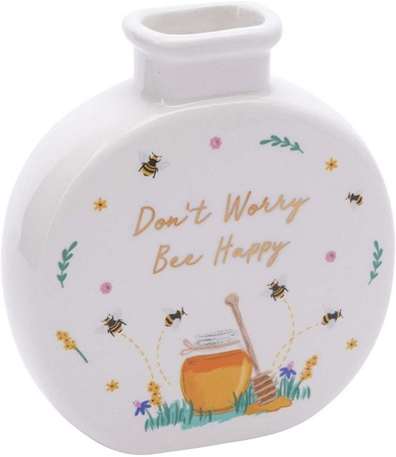 CGB Giftware The Beekeeper 'Don't Worry Bee Happy' Ceramic Gifting Bud Planter Flower Vase Decorative Piece from GB04708