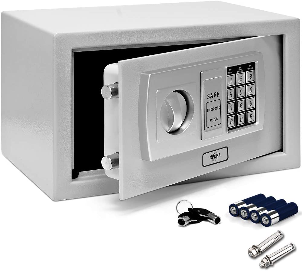 DEUBA® Electronic Safe with Combination Lock, Silver, 13 Liter / Small
