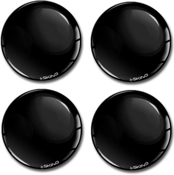 SkinoEu® 4 x 70mm DOMED 3D WHEEL RIMS CENTER STICKERS FOR CENTRE HUB TRIM CAPS BLACK GLOSS AUTO MOTO CAR LOGO BADGE A 770