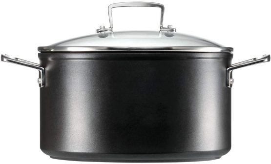 Le Creuset Toughened Non-Stick Deep Casserole Pot with Glass Lid, 18 cm, Black, 962006180 - Image 2