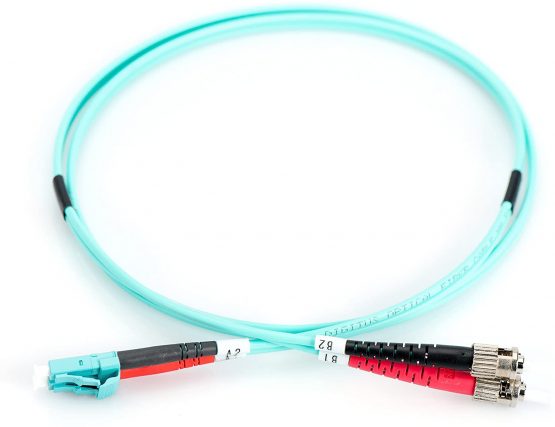 DIGITUS LWL patch cable OM3-2 m LC to ST fiber optic cable - LSZH - Duplex Multimode 50/125µ - 10 GBit/s - Turquoise - Image 3