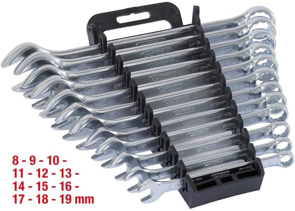 KS Tools 517.0052 8-19mm Classic Combi Spanner Set Offset (12 Pieces), Silver