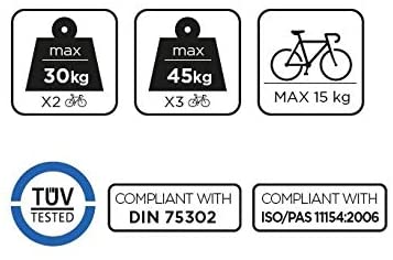 Menabo 925826D Steelbike Rear Bicycle Carrier for 2 Bikes with Racks, Grey - Image 3