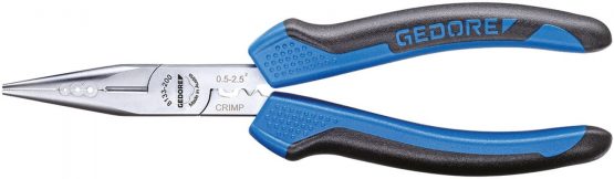 GEDORE Combination pliers for cutting/stripping/crimping, Toothed, Straight, dual-material grips, Length 200 mm, 8133-200 JC