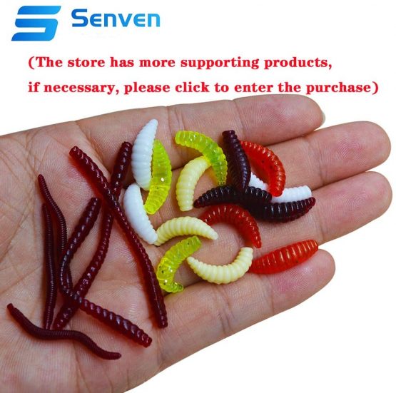 senvenelec Artificial Worm, Biomimetic Soft Silicone Earthworm Lures Worm Fishing Lures Simulation Red Worms Plastic Green Environment Strong Temptation Bait Fake Red Worm - 20Pcs - Image 4