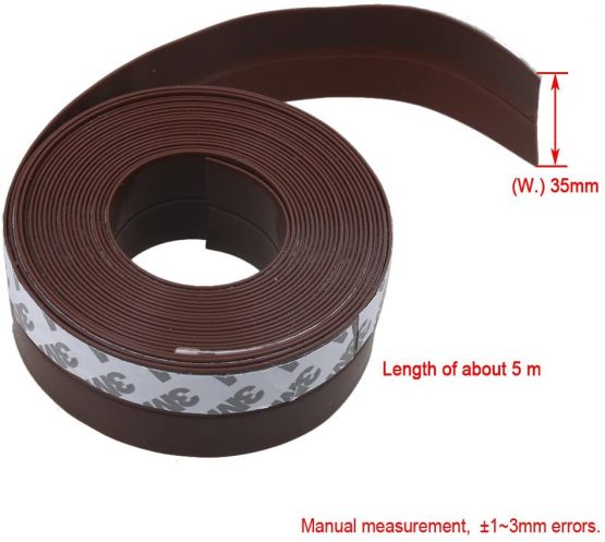 Yibuy 5M 25x1MM Brown/Black Rubber Sealing Strip for Garage Door Weatherstrip - Image 4