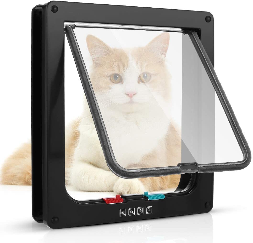 Sailnovo Cat Flap 4 Way Magnetic Closure For Cats, Large Dogs 24.5 X 28 