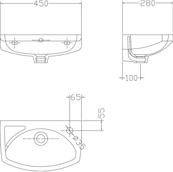 Nuie NCU842 Basin, White - Image 2