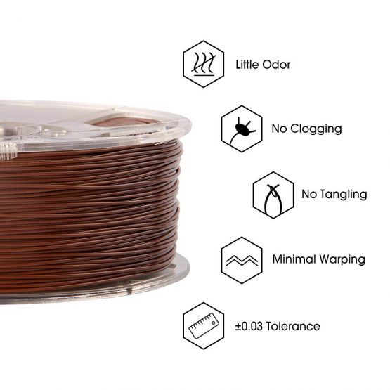eSUN PLA+ Filament 1.75mm, 3D Printer Filament PLA Plus, Dimensional Accuracy +/- 0.03mm, 1KG Spool (2.2 LBS) 3D Printing Filament for 3D Printers, Brown - Image 4
