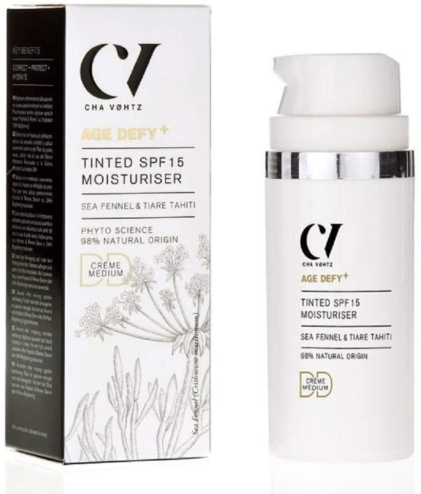 Green People Age Defy+ Tinted DD Moisturiser SPF15 Medium - Colour Correcting Day Cream - Alcohol Free - Vegan, 30ml