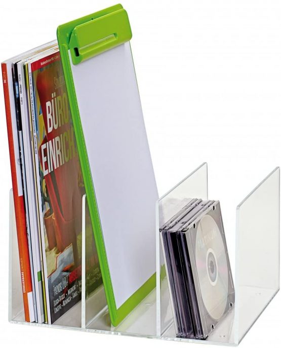 Maul Catalogue File Acrylic with 3 Compartments 85 mm Width Transparent - Image 2