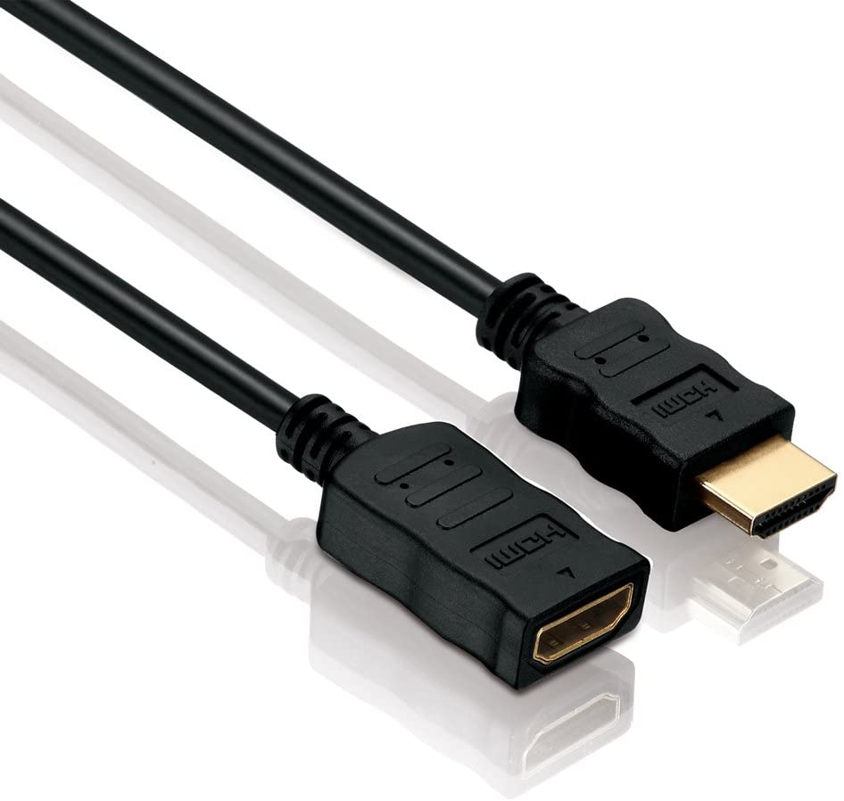 HDSupply X-HC005-XXXE high speed HDMI extension cable with Ethernet, HDMI-A plug (19-pin) to HDMI-A female connector (19-pin)
