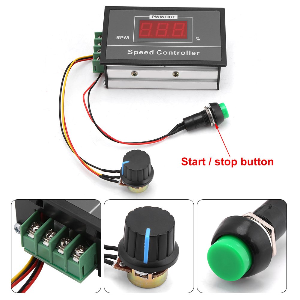 DC6-60V PWM Motor Speed Controller Stepless Speed Regulator Digital Display Electronic Governor - Image 3