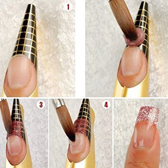 Frcolor 100pcs Nail Form Pro Nail Art Guide Form Acrylic Tips Gel Extension Sticker - Image 2