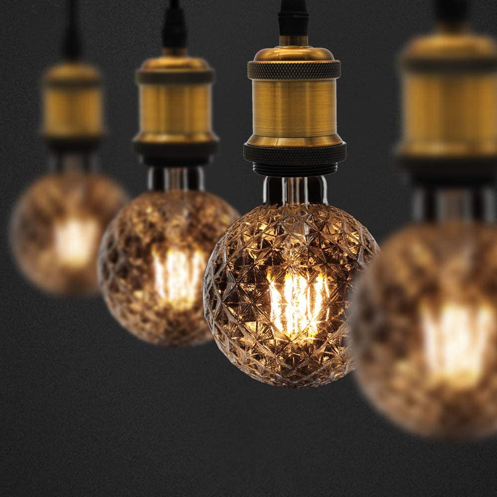 Tianfan Led Bulbs Vintage Light Bulb 4W Crystal Edison Bulb G95 220/240V E27 Specialty Decorative Light Bulb (Clear) - Image 4
