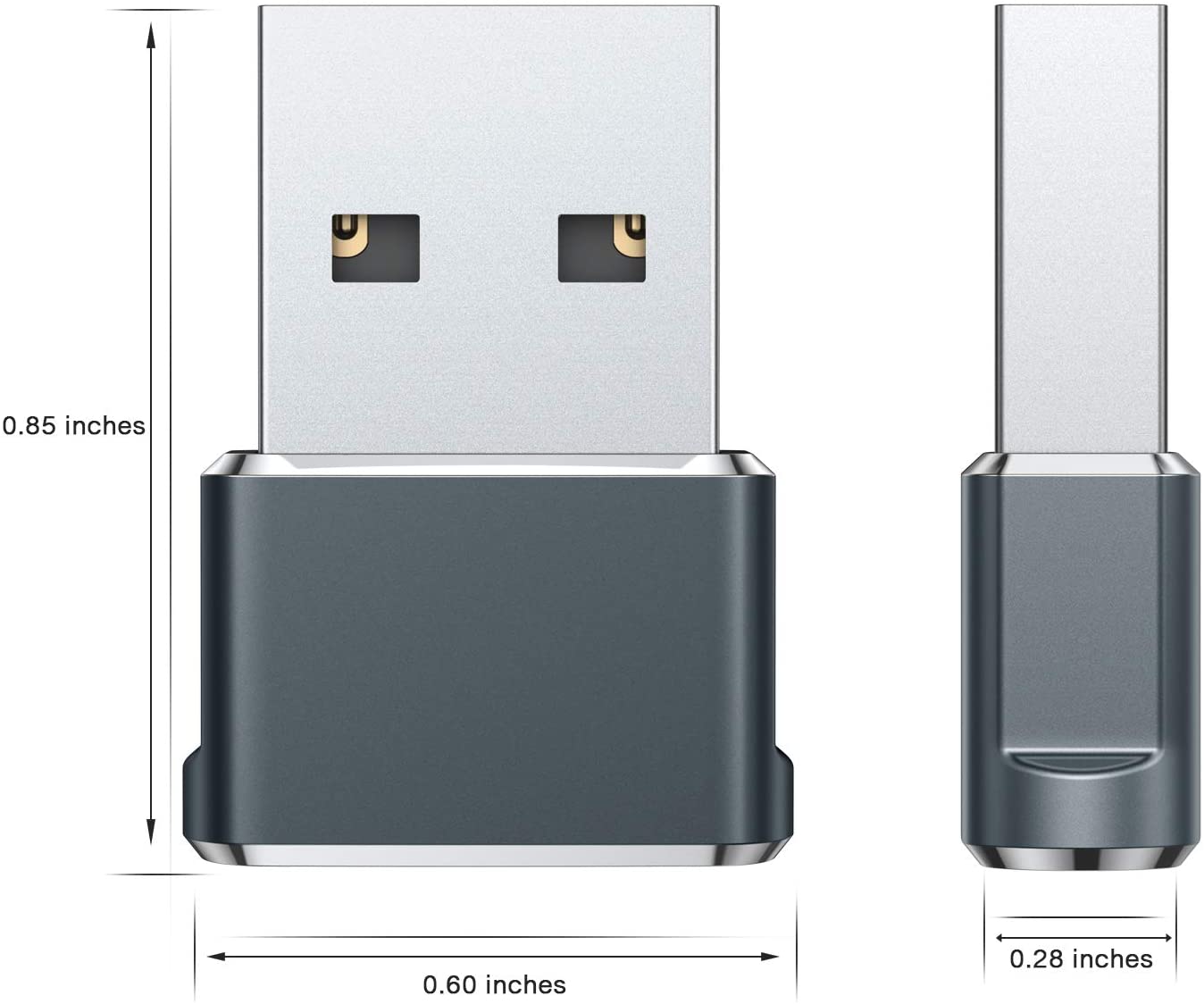BASESAILOR USB to USBC Adapter for Apple iPhone 17 16 Pro Max Charger Adapter 3Pack,Type C Female to USB A Male Cable Connector for iWatch 10,Apple 15 14 13 12 11,iPad Air Mini,Galaxy S24,Z Fold Flip - Image 2