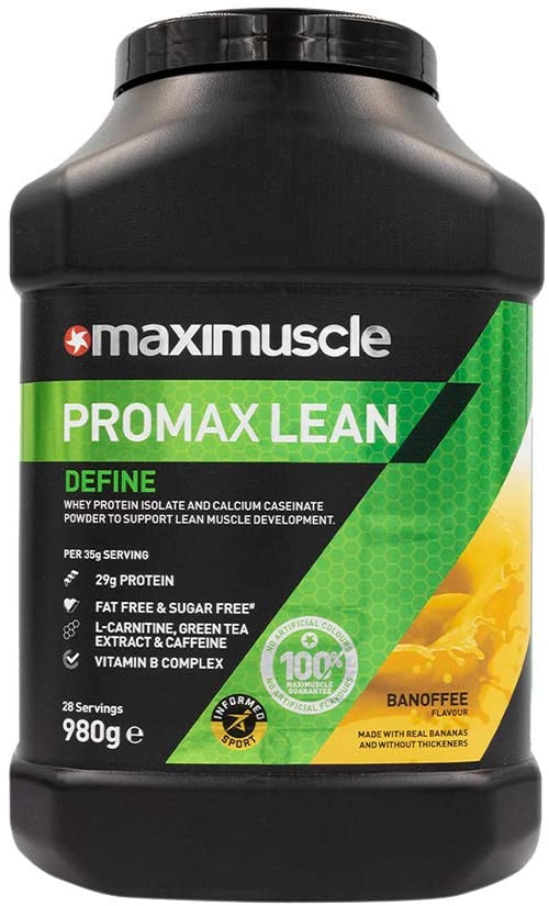 Maximuscle Promax Lean | Whey Protein Sports Supplement Powder for Weight Loss and Lean Muscle Development | Banoffee, 980g - 28 Servings