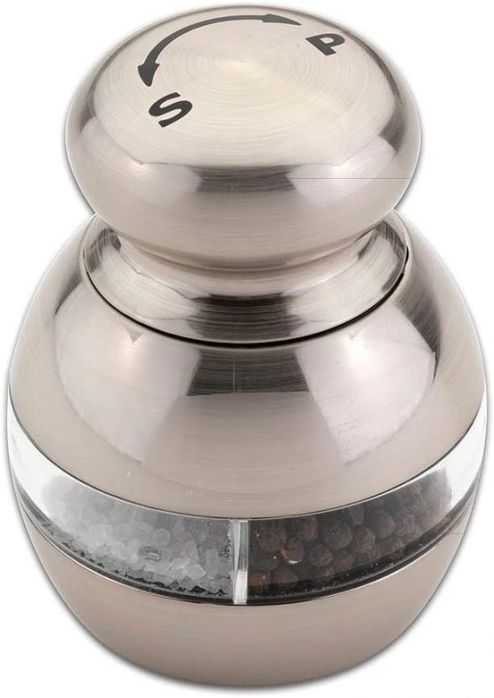 Grunwerg Salt & Pepper Mill, Stainless Steel, Mirror S/S Finish, 11cm