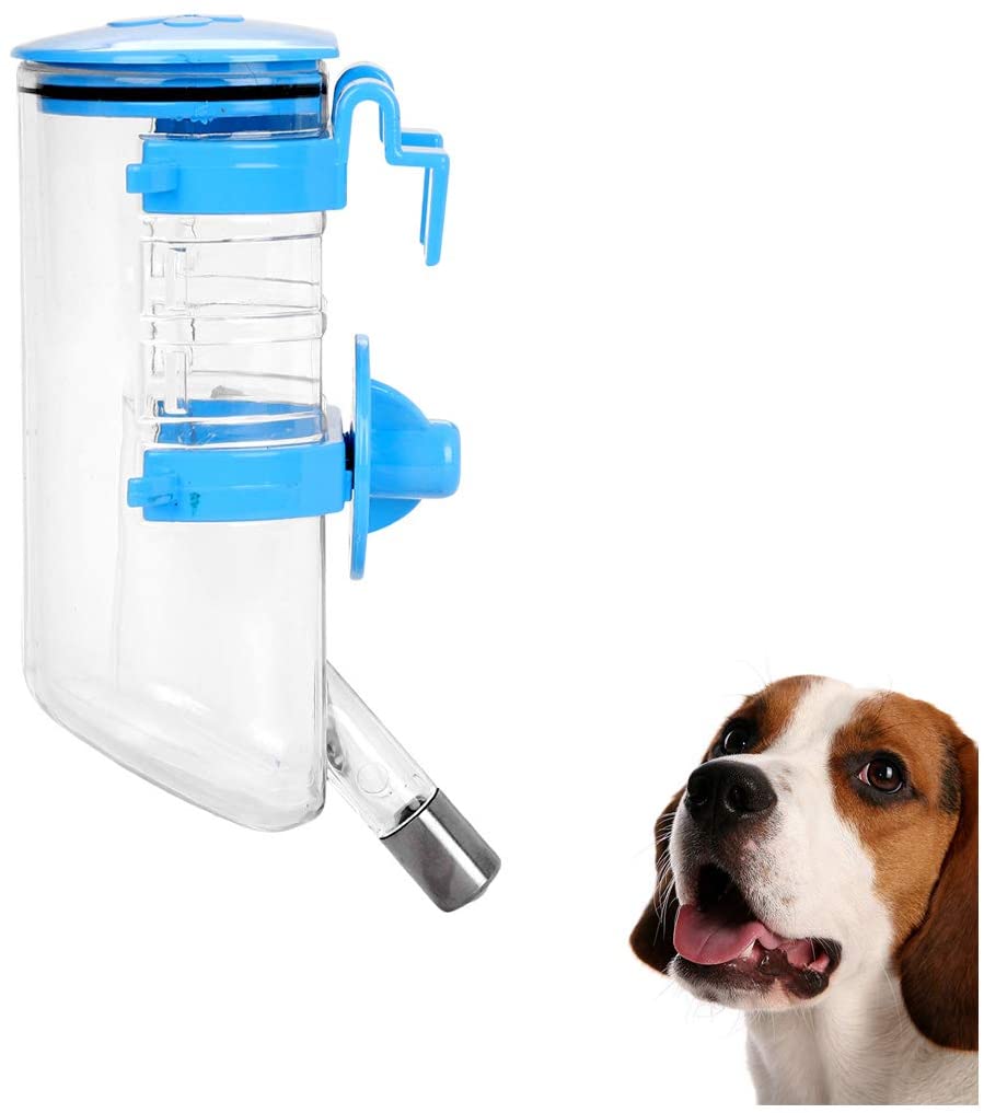 Dog Cat Automatic Water Dispenser 350ml No-Drip Pet Water Bottle Gravity Hanging Water Drinker Feeder for Crate Cage Kennel for Small Medium Puppy Dog Kitten Rabbit Hamster