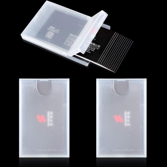 Plastic Business Card Holder Clear Pocket Business Card Case Slim Business Card Wallet Portable Business Name Card Box for Men and Women (3)