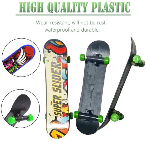 INTVN Mini Skateboard Toy, Finger Skateboards,Fingerboard Skate Park Boy Kid Children Gift (Random Color) 12pcs - Image 3