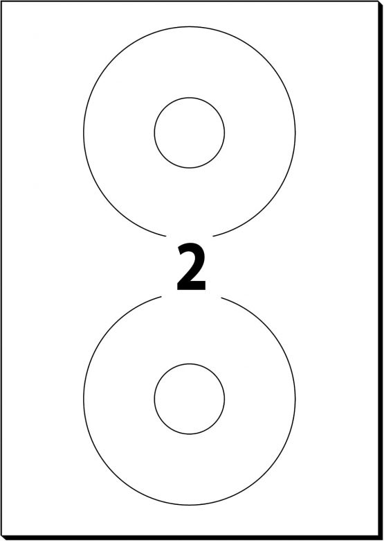 SIGEL LA525 Universal CD/DVD Labels with centering aid, Ø 11.7 cm (center Ø 4.1 cm) , 50 lbl = 25 sheets, white - Image 3