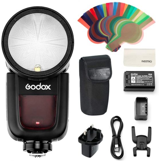 Godox V1-N Round Head Camera Flash Speedlite, TTL 2.4G HSS Speedlight for Nikon DSLR Cameras for Nikon D800 D700 D7100 D7000 D5200 D5100 D5000 D300 D300S D3200 D3100 D3000 D200 D70S D810 D610 D90 D750