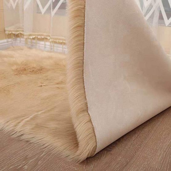 HARESLE Woolen Floor Rug Non Slip Fluffy Area Rugs Shaggy Floor Carpet for Bedroom Living Room, Camel/2'x 3' - Image 4