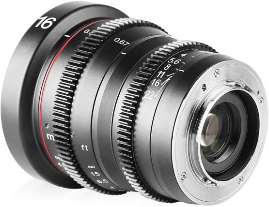 Meike 16mm T2.2 Manual Focus Wide Angle Fixed Prime Cinema Lens for M43 Micro Four Thirds MFT Mount Cameras and Cinema Camera BMPCC - Image 4