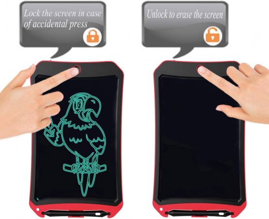 BIBOYELF LCD Writing Tablet for Birthday Gift,Kids Toy 8.5 in Writing Board Electronic Writings Pads Drawing Board Gifts for Kids,Office Blackboard-One Key Erase,Teen Girl Boys Sketch Pads(Red D) - Image 4
