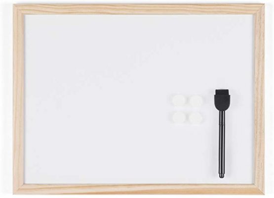 Bi-Office Whiteboard Budget, Magnetic, Wood Frame, 40 x 30 cm