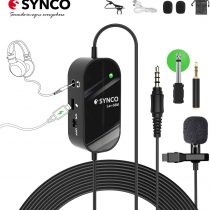 SYNCO Lav-S6M Lavalier, Clip-on Lapel Microphone with 3.5mm Audio Monitoring, 6M Cable Omnidirectional Condenser Mic Support USB Charging Professional for Smartphone Camera Audio Recorders Laptop PC