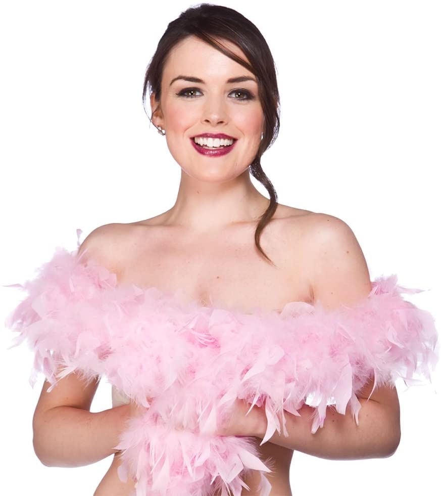 Wicked Costumes Adult Unisex Feather Boa Fancy Dress Accessory - Baby Pink