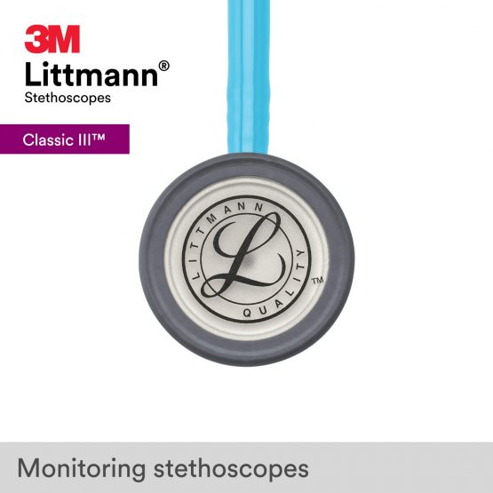 3M Littmann Classic III Monitoring Stethoscope, Turquoise Tube 27, inch, 5835 - Image 3